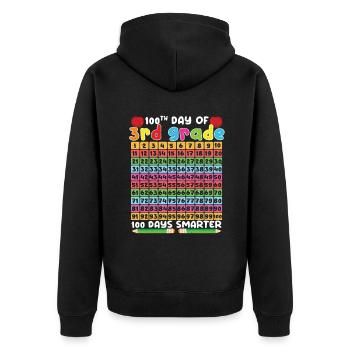 100e jours du calendrier de la 3e année 100 jours d’école - Veste à capuche bio Premium Unisexe - noir - Dos - Nico (187cm)