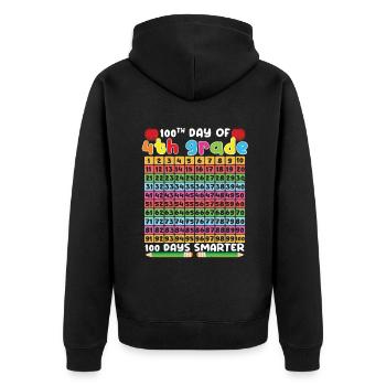 100e jours du calendrier de 4e année 100 jours d’école - Veste à capuche bio Premium Unisexe - noir - Dos - Nico (187cm)