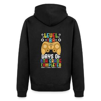 100. Tag abgeschlossen Gamer 6. Klasse Schultage - Unisex Premium Bio Zip Hoodie - Schwarz - Hinten - Nico (187cm)