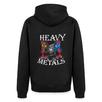 Chemical Element Heavy Rock Hand Metal Musik Liebhaber - Unisex Premium Bio Zip Hoodie - Schwarz - Hinten - Nico (187cm)