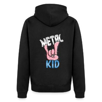 Rock Sign Rock Hand Metal Kid Music Lover Rocker - Unisex Premium Organic Zip Hoodie - black - Back - Nico (187cm)