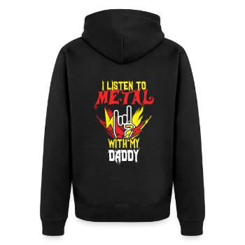 Metal With Daddy Metal Kid Music Lover Rocker - Unisex Premium Bio Zip Hoodie - Schwarz - Hinten - Nico (187cm)