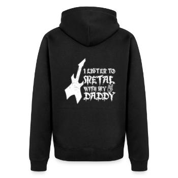 Listen Metal With Daddy Metal Kid Music Lover - Unisex Premium Bio Zip Hoodie - Schwarz - Hinten - Nico (187cm)