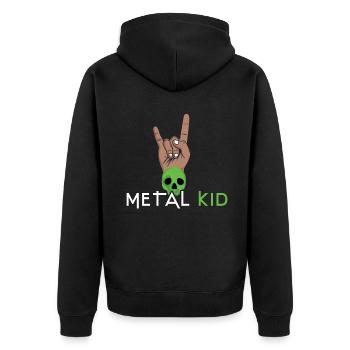 Rock Sign Rock Hand Metal Kid Music Lover Skeleton - Unisex Premium Organic Zip Hoodie - black - Back - Nico (187cm)