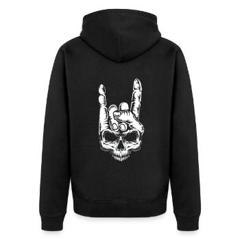 Bone Rocker Skeleton Rock Metal Music Love Rock - Veste à capuche bio Premium Unisexe - noir - Dos - Nico (187cm)