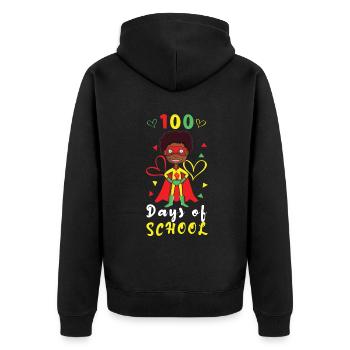 100e jours Mois de l’histoire des Noirs 100 Jour d’école - Veste à capuche bio Premium Unisexe - noir - Dos - Nico (187cm)