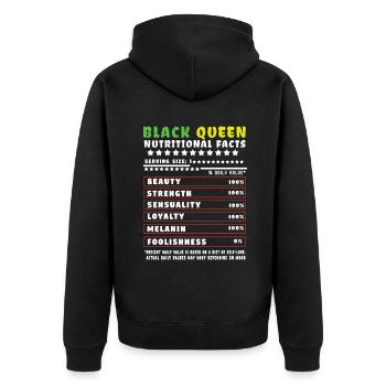 Fière Mélanine noire Mois de l’histoire des Noirs - Veste à capuche bio Premium Unisexe - noir - Dos - Nico (187cm)