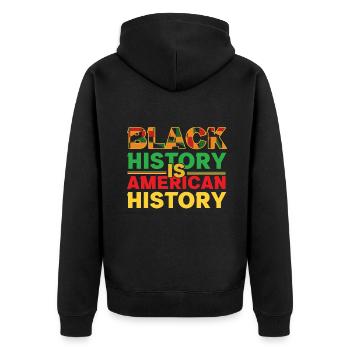 History American Black Pride Black History Month - Unisex Premium Organic Zip Hoodie - black - Back - Nico (187cm)