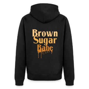 Mélanine Black Girl Brown Black History Mois - Veste à capuche bio Premium Unisexe - noir - Dos - Nico (187cm)
