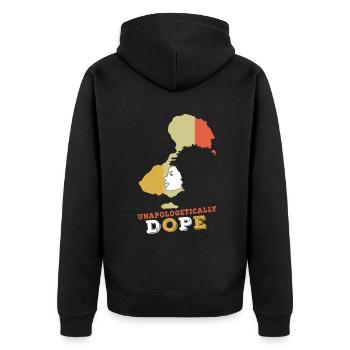 Africa Black Girl Unapologetic Black History Month - Unisex Premium Bio Zip Hoodie - Schwarz - Hinten - Nico (187cm)