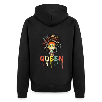 Proud Black Girl Pride Black History Month - Unisex Premium Bio Zip Hoodie - Schwarz - Hinten - Nico (187cm)