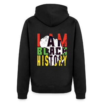 Africa Black History Pride Black History Month - Unisex Premium Organic Zip Hoodie - black - Back - Nico (187cm)