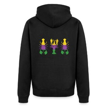 Crawfish Lobster Festival Parade Beads Mardi Gras - Unisex Premium Bio Zip Hoodie - Schwarz - Hinten - Nico (187cm)