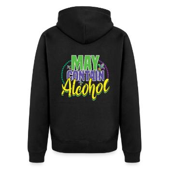 Alcohol Lover Festival Parade Beads Mardi Gras - Unisex Premium Bio Zip Hoodie - Schwarz - Hinten - Nico (187cm)