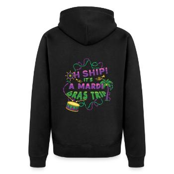 Ship Mardi Cruise Festival Parade Beads Mardi Gras - Unisex Premium Bio Zip Hoodie - Schwarz - Hinten - Nico (187cm)