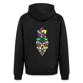 Sugar Bone Festival Parade Beads Mardi Gras - Unisex Premium Bio Zip Hoodie - Schwarz - Hinten - Nico (187cm)