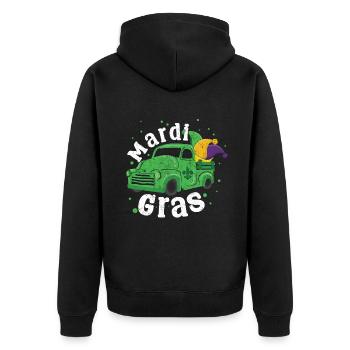 Truck Festival Parade Beads Mardi Gras - Unisex Premium Bio Zip Hoodie - Schwarz - Hinten - Nico (187cm)