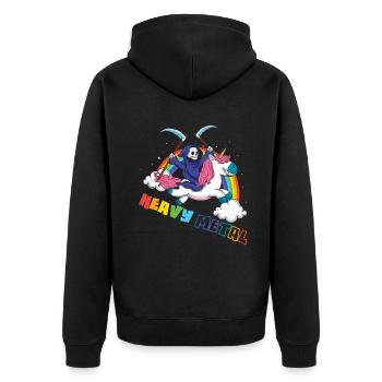 Métal Lourd Licorne Squelette Rocker Rock Heavy - Veste à capuche bio Premium Unisexe - noir - Dos - Nico (187cm)
