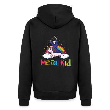 Metal Kid Music Licorne Squelette Grim Rock Heavy - Veste à capuche bio Premium Unisexe - noir - Dos - Nico (187cm)