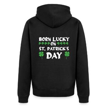 Naissance Lucky Shamrock Clover Saint Patricks - Veste à capuche bio Premium Unisexe - noir - Dos - Nico (187cm)