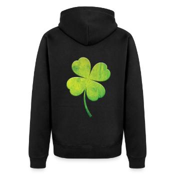 Dye Shamrock Lucky Luck Happy Saint Patrick Day - Unisex Premium Organic Zip Hoodie - black - Back - Nico (187cm)