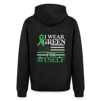En mars, portez le Mois de la sensibilisation à la maladie rénale verte - Veste à capuche bio Premium Unisexe - noir - Dos - Nico (187cm)