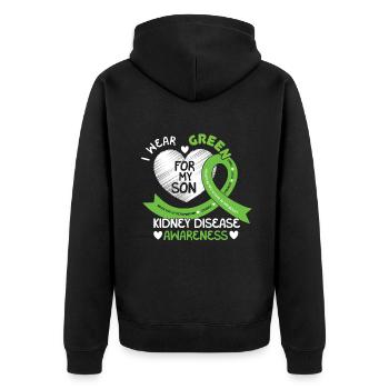 Mars, je porte la sensibilisation aux maladies rénales de Green Son - Veste à capuche bio Premium Unisexe - noir - Dos - Nico (187cm)