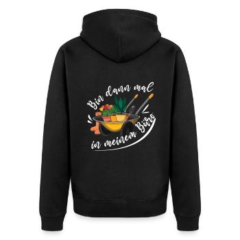 Bin Dann Mal In Meinem Büro Lustiges Gärtner - Unisex Premium Bio Zip Hoodie - Schwarz - Hinten - Nico (187cm)