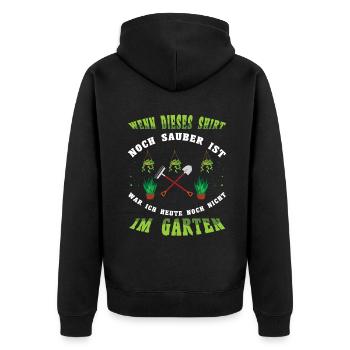 Wenn Dieses Shirt Sauber Ist War Ich Noch Nicht Im - Unisex Premium Bio Zip Hoodie - Schwarz - Hinten - Nico (187cm)