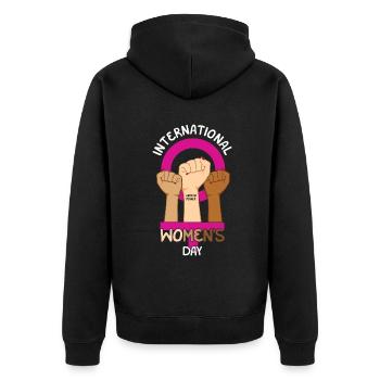 Journée internationale de la femme Soutenez les femmes Poing - Veste à capuche bio Premium Unisexe - noir - Dos - Nico (187cm)