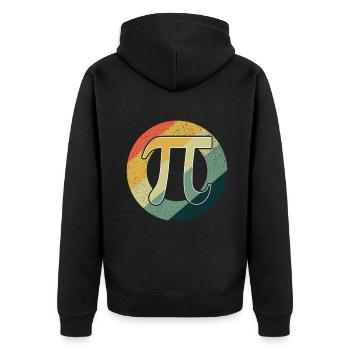 Vintage March Math Holiday Mathematics Funny Pi - Unisex Premium Organic Zip Hoodie - black - Back - Nico (187cm)