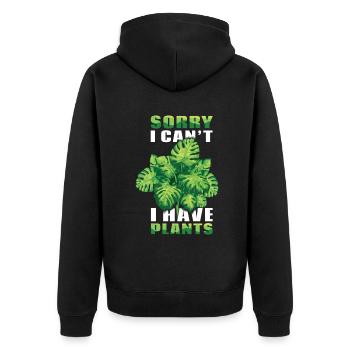Kann keine Pflanzen haben Landwirt Garten Hobby Gärtner - Unisex Premium Bio Zip Hoodie - Schwarz - Hinten - Nico (187cm)
