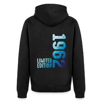 Seit 1962 Jahr 1962 Retro Jahrgang 1962 Geburt - Unisex Premium Bio Zip Hoodie - Schwarz - Hinten - Nico (187cm)