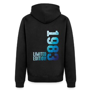 Since 1983 Year 1983 Retro Vintage 1983 Birth - Unisex Premium Organic Zip Hoodie - black - Back - Nico (187cm)