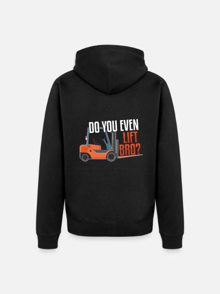 Heben Sie Gabelstaplerfahrer Fahrer Gabelstapler - Unisex Premium Bio Zip Hoodie - Schwarz