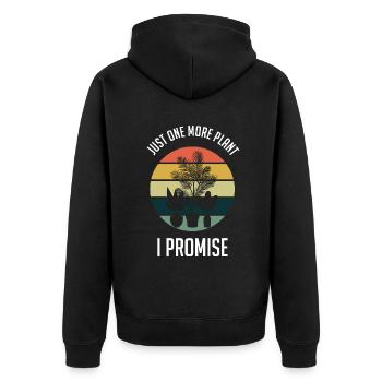 Retro One More Plant Farmer Garten Hobbygärtner - Unisex Premium Bio Zip Hoodie - Schwarz - Hinten - Nico (187cm)