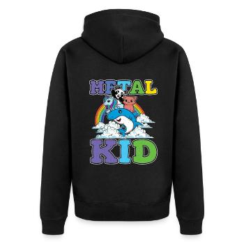 Licorne Requin Panda Chat Amour Musique Rock Métal Enfant - Veste à capuche bio Premium Unisexe - noir - Dos - Nico (187cm)