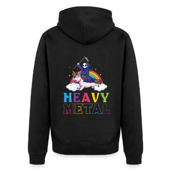 Metal Heavy Music Unicorn Skeleton Grim Rock Heavy - Veste à capuche bio Premium Unisexe - noir - Dos - Nico (187cm)
