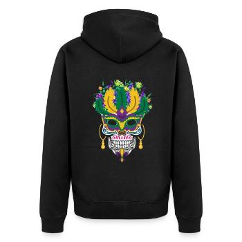 Dia De Los Muertos Mardi Gras Costume Fleur Sucre - Veste à capuche bio Premium Unisexe - noir - Dos - Nico (187cm)