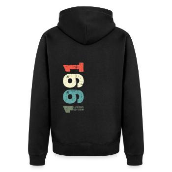 Since 1991 Year 1991 Retro 1991 Vintage 1991 - Unisex Premium Organic Zip Hoodie - black - Back - Nico (187cm)