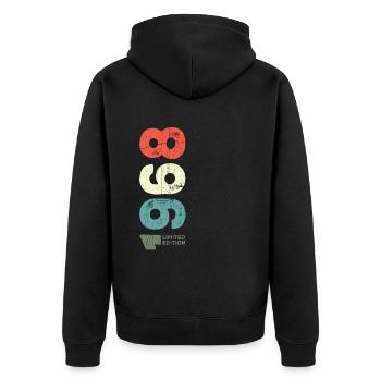 Seit 1968 Jahr 1968 Retro 1968 Jahrgang 1968 - Unisex Premium Bio Zip Hoodie - Schwarz - Hinten - Nico (187cm)