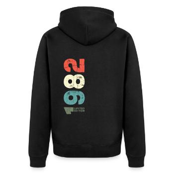 Since 1982 Year 1982 Retro 1982 Vintage 1982 - Unisex Premium Organic Zip Hoodie - black - Back - Nico (187cm)