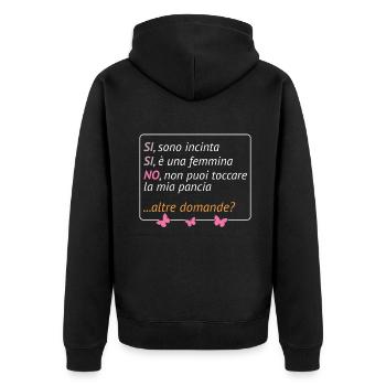 Pregnant Mom Baby Reveal Italian Mother's Day - Unisex Premium Organic Zip Hoodie - black - Back - Nico (187cm)
