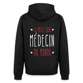 Best Doctor Mom Mama Heart Love Mother's Day - Unisex Premium Organic Zip Hoodie - black - Back - Nico (187cm)