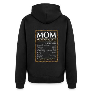 Funny Mom Facts Quotes Happy Mother's Day - Unisex Premium Organic Zip Hoodie - black - Back - Nico (187cm)