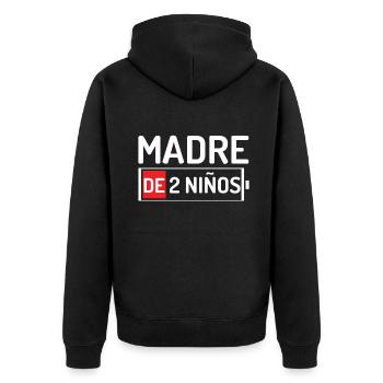 Mom Of 2 Children Happy Mother's Day Spanish - Unisex Premium Organic Zip Hoodie - black - Back - Nico (187cm)