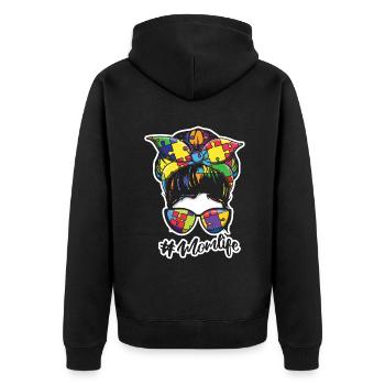 Proud Mom Mommy Puzzle Autism Awareness - Veste à capuche bio Premium Unisexe - noir - Dos - Nico (187cm)