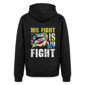 Son Fight My Blue Puzzle Sensibilisation à l’autisme - Veste à capuche bio Premium Unisexe - noir - Dos - Nico (187cm)