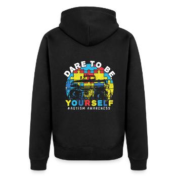 Dare Be Yourself Truck Puzzle Autism Awareness - Veste à capuche bio Premium Unisexe - noir - Dos - Nico (187cm)