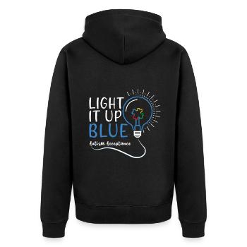 Acceptance Light April Blue For Autism Awareness - Unisex Premium Organic Zip Hoodie - black - Back - Nico (187cm)